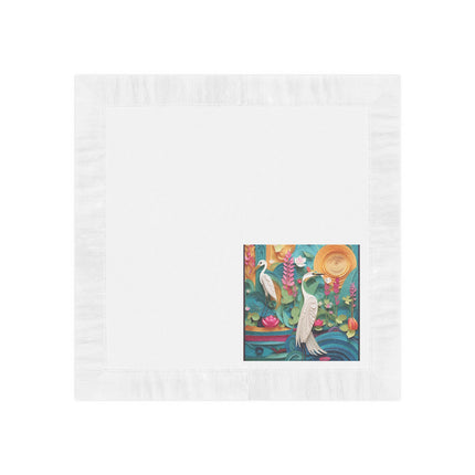 Elegant Egret Oasis White Coined Napkins