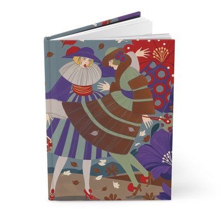 🎭🌺 The Enchanted Harlequin Garden Hardcover Journal – Art Deco Theatrical Whimsy