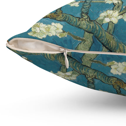 Almond Blossom by Vincent van Gogh Spun Polyester Square Pillow