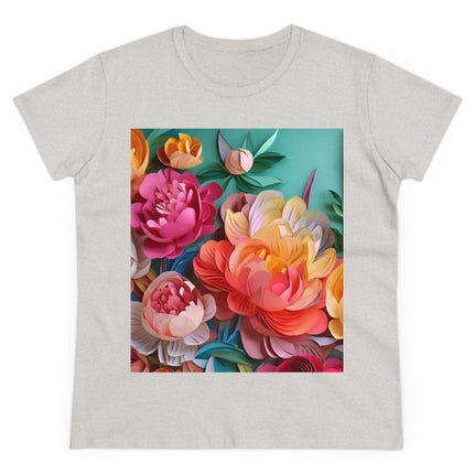 Peonies in Full Bloom Women's Midweight Cotton Tee