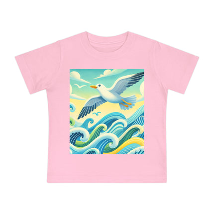 Seagull Riding a Wave Baby T-Shirt – A Splash of Seaside Adventure