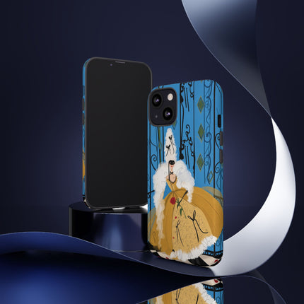 🎭🌹 The Lady At The Masquerade Gates Phone Case – Art Deco Fashion Illustration