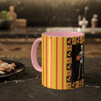Candy Corn Skeleton Colorful Mugs (11oz, 15oz)