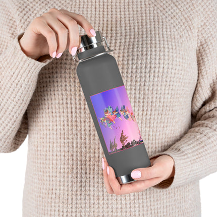Fairies, Pixies, and Petals in Twilight's Embrace Copper Vacuum Insulated Bottle, 22 oz