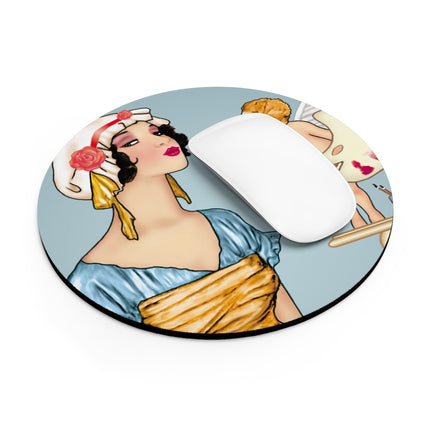 The Enchanting Painter: A Fairy's Artistic Touch Mouse Pad, Round and Rectangle