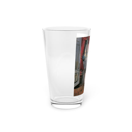 The Red-Draped Window Glass, 16oz