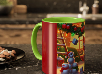 Naughty or Nice Kitten Christmas Colorful Mugs (11oz, 15oz)