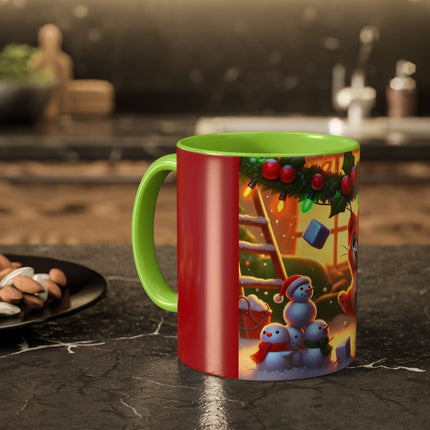 Naughty or Nice Kitten Christmas Colorful Mugs (11oz, 15oz)