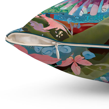 A Colorful Raptor Spun Polyester Square Pillow