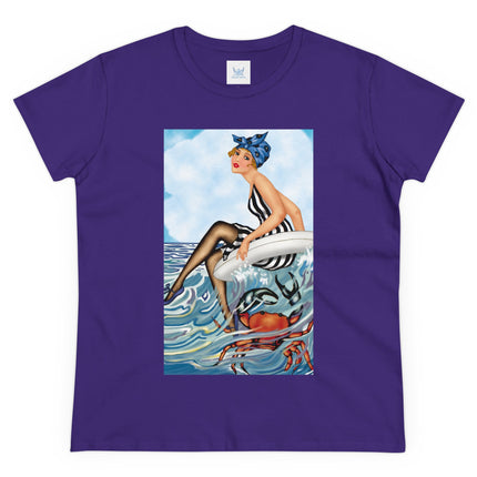 Playful Waves and Fashion Follies Women's Midweight Cotton Tee