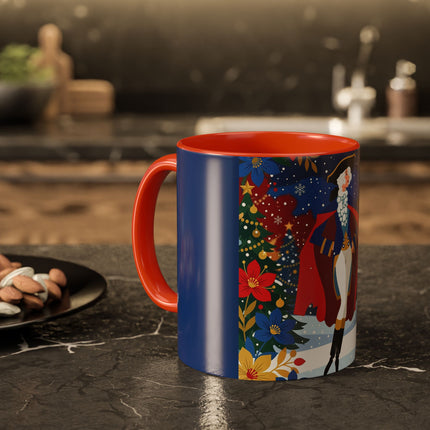 🎭❄️ The Christmas Masquerade Lady Colorful Mug – Art Deco Holiday Fantasy