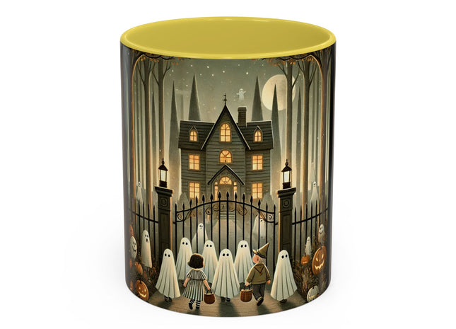 Ghostly Welcome – A Halloween Night Colorful Mugs (11oz, 15oz)