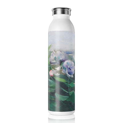 Water Lilies by Karl Hagemeister Slim Water Bottle