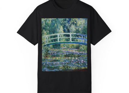Water Lilies and Japanese Bridge by Claude Monet Unisex Garment-Dyed T-shirt