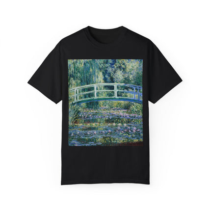 Water Lilies and Japanese Bridge by Claude Monet Unisex Garment-Dyed T-shirt