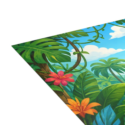 🌴🦁 The Jungle Friends Gathering Greeting Card – Whimsical Animal Adventure