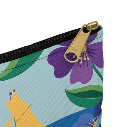 🌊🔭 The Lady Of The Seaside Lookout Accessory Pouch – Art Deco Nautical Adventure