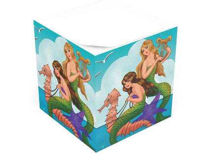 Three Mermaids with Strings of Pearls by Carlo Chiostri Note Cube
