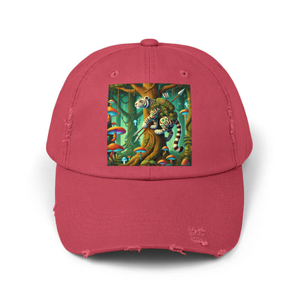 Silent Stripes Unisex Distressed Cap