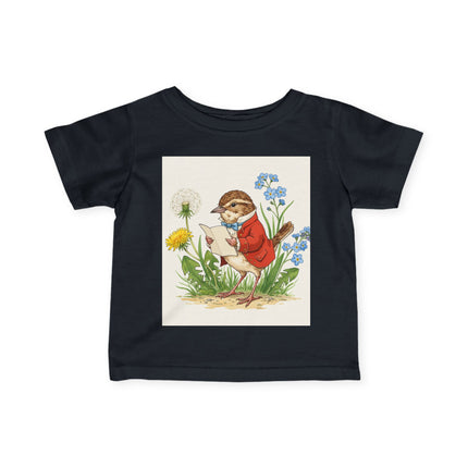 🐦📜 The Little Meadow Songbird Infant Fine Jersey Tee – Whimsical Woodland Charm