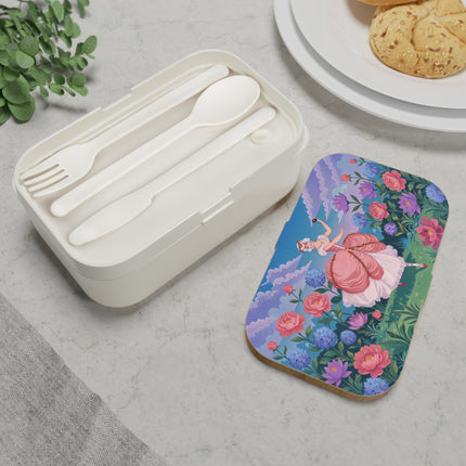 🎭🌸 The Lady Of The Secret Masquerade Bento Lunch Box – Art Deco Garden Fantasy