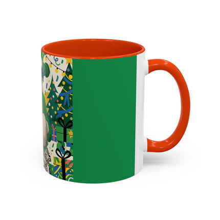 🍀🎄 The Emerald Holly Christmas Colorful Mug – Art Deco Holiday Elegance