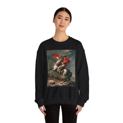 Napoleon Crossing the Alps by Jacques-Louis David Heavy Blend™ Crewneck Sweatshirt
