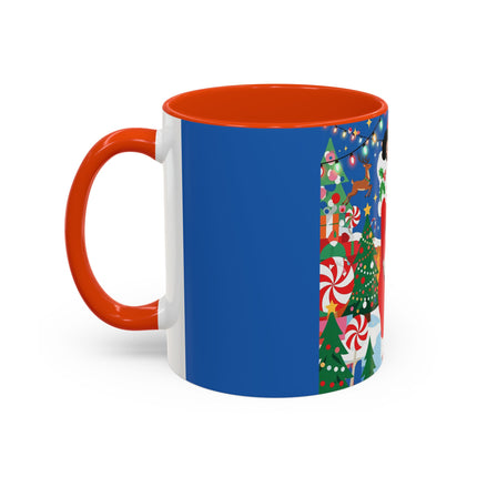 🦌🍬 The Lady Of The Peppermint Christmas Garden Colorful Mug – Colorful Art Deco Holiday Fantasy