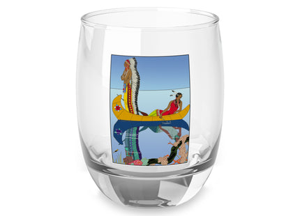 Le long du Missouri (Indian couple on the Missouri River) by George Barbier Whiskey Glass