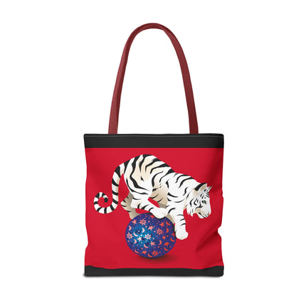 Majestic White Tiger on a Celestial Journey Tote Bag (AOP)