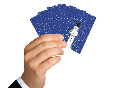 Snowman in Falling Snow Playing Cards