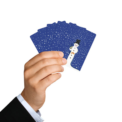 Snowman in Falling Snow Playing Cards