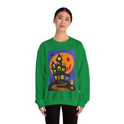Halloween Night at the Haunted House Unisex Heavy Blend™ Crewneck Sweatshirt