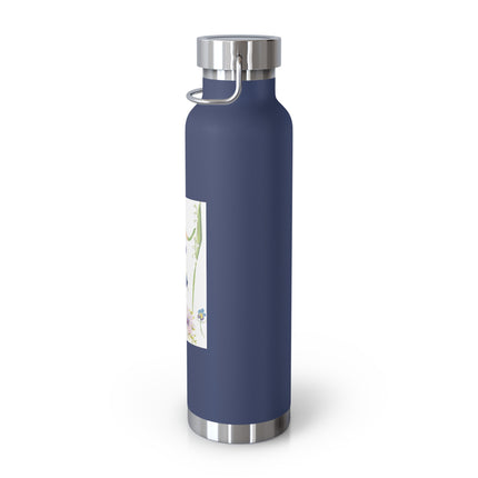 Blooming Splendor: A Floral Transformation Copper Vacuum Insulated Bottle, 22oz
