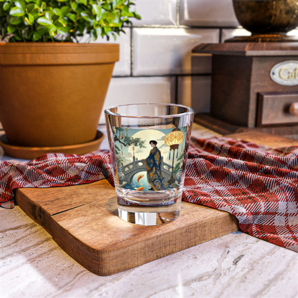 Moonlit Bridge Gentleman Shot Glass – Imperial Serenity & Moonlit Harmony