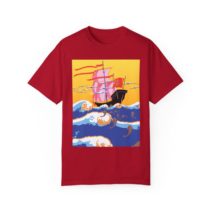 Golden Seas and Whimsical Dreams Unisex Garment-Dyed T-shirt