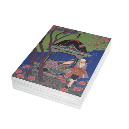 🌸🏯 The Lady Of The Flowering Pavilion Postcard Bundles – Art Deco Garden Romance