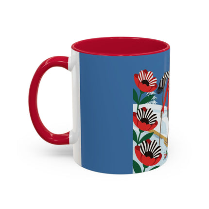 🎿🎄 The Christmas Holly Skier Colorful Mug – Whimsical Holiday Fantasy