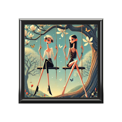 Whispers on the Spring Swing Jewelry Box – Elegant Spring Reverie