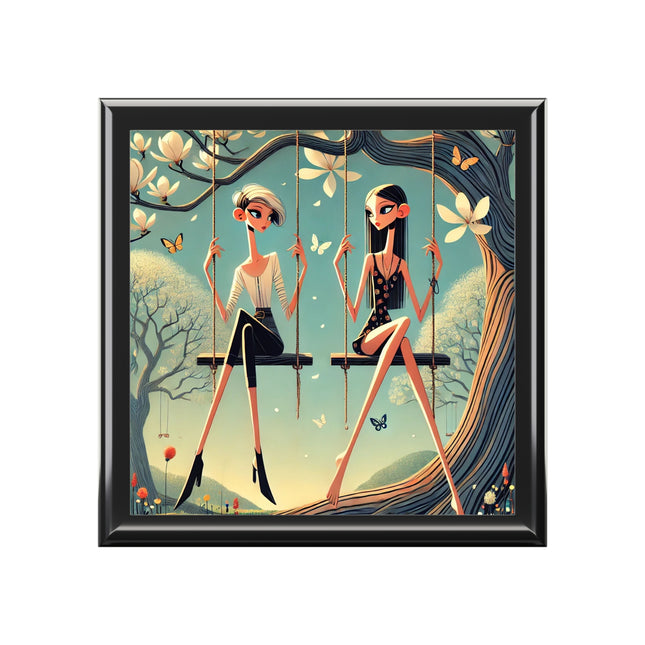 Whispers on the Spring Swing Jewelry Box – Elegant Spring Reverie