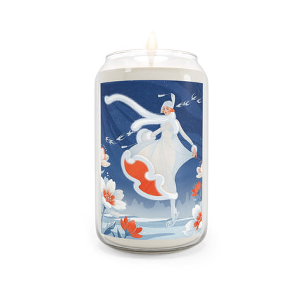 ❄️⛸️ The Winter Skater’s Flight Scented Soy Candle – Art Deco Floral Fantasy
