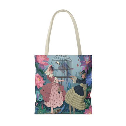 🦜🌸 The Ladies Of The Enchanted Aviary Tote Bag – Art Deco Floral Fantasy