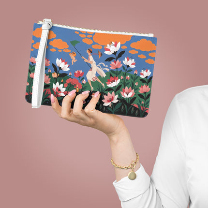 🪁🌺 The Lady Of The Flying Garden Clutch Bag – Art Deco Floral Fantasy