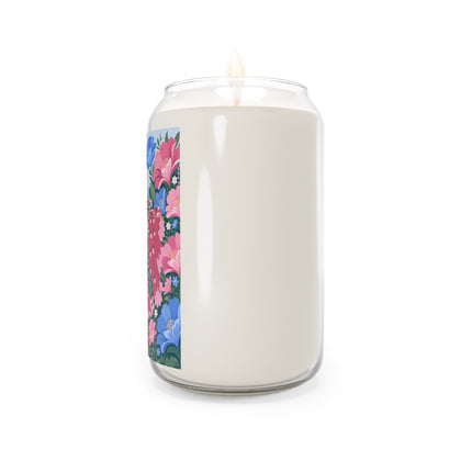 🌸🦋 The Enchanted Blossom Garden Dancer Scented Soy Candle – Art Deco Floral Fantasy