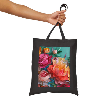 Peonies in Full Bloom Cotton Canvas Tote Bag