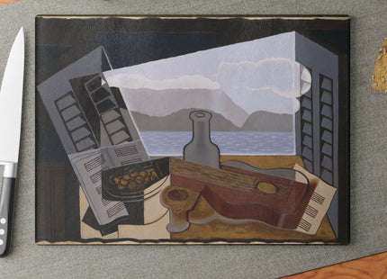Open Window by Juan Gris Glass Cutting Board
