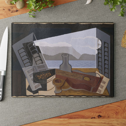 Open Window by Juan Gris Glass Cutting Board