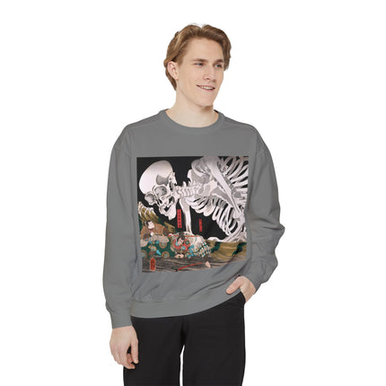Mitsukuni Defying the Skeleton Spectre by Utagawa Kuniyoshi Garment-Dyed Sweatshirt