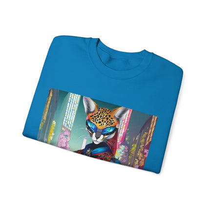 Cyber Cat Glamour Unisex Heavy Blend™ Crewneck Sweatshirt