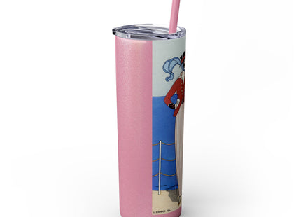 Costume de Yacht by George Barbier Skinny Tumbler with Straw, 20oz